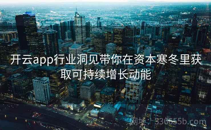开云app行业洞见带你在资本寒冬里获取可持续增长动能