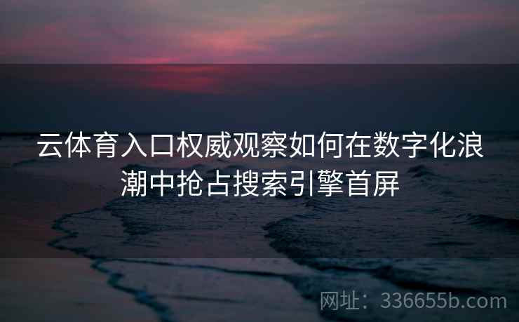 云体育入口权威观察如何在数字化浪潮中抢占搜索引擎首屏