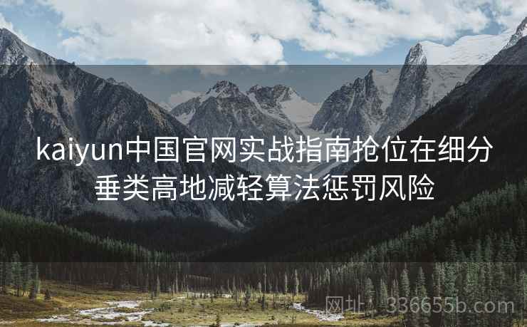 kaiyun中国官网实战指南抢位在细分垂类高地减轻算法惩罚风险