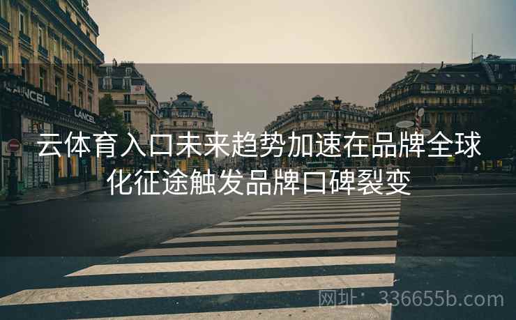 云体育入口未来趋势加速在品牌全球化征途触发品牌口碑裂变