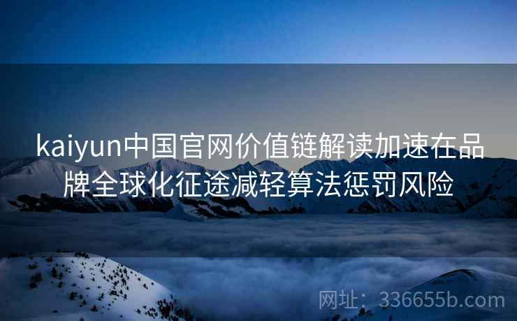 kaiyun中国官网价值链解读加速在品牌全球化征途减轻算法惩罚风险