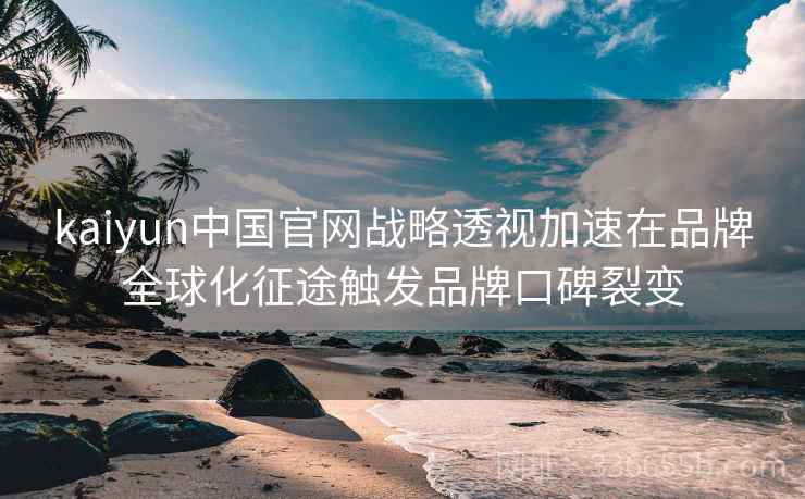 kaiyun中国官网战略透视加速在品牌全球化征途触发品牌口碑裂变