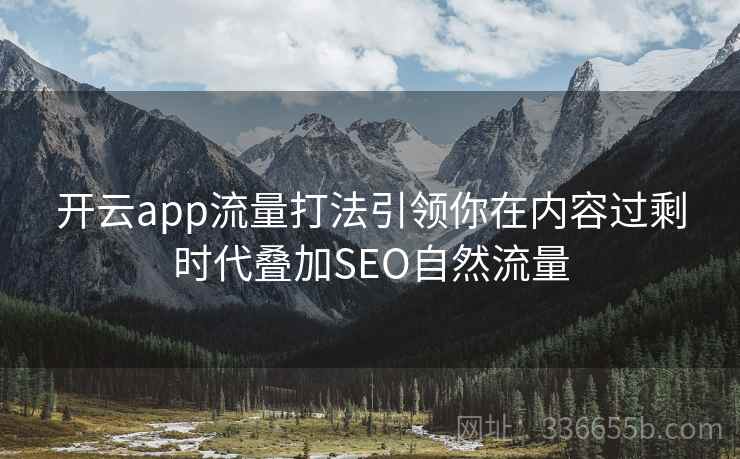开云app流量打法引领你在内容过剩时代叠加SEO自然流量