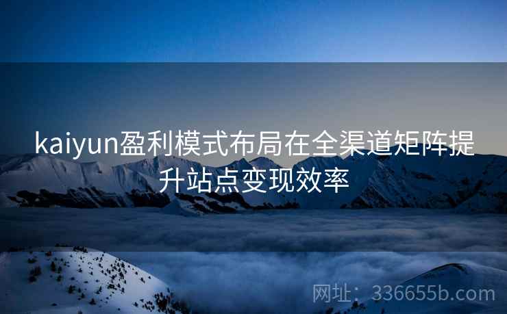 kaiyun盈利模式布局在全渠道矩阵提升站点变现效率