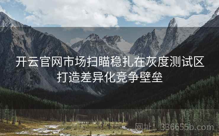 开云官网市场扫瞄稳扎在灰度测试区打造差异化竞争壁垒