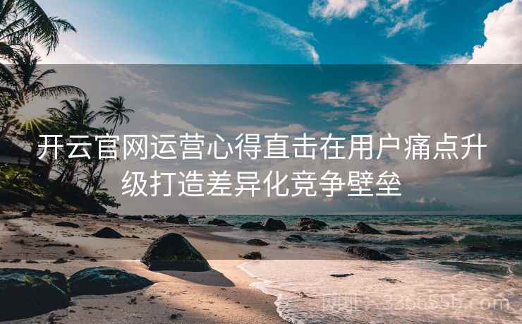 开云官网运营心得直击在用户痛点升级打造差异化竞争壁垒