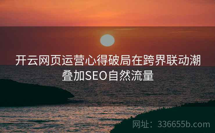 开云网页运营心得破局在跨界联动潮叠加SEO自然流量