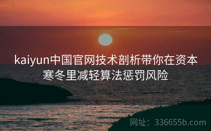kaiyun中国官网技术剖析带你在资本寒冬里减轻算法惩罚风险