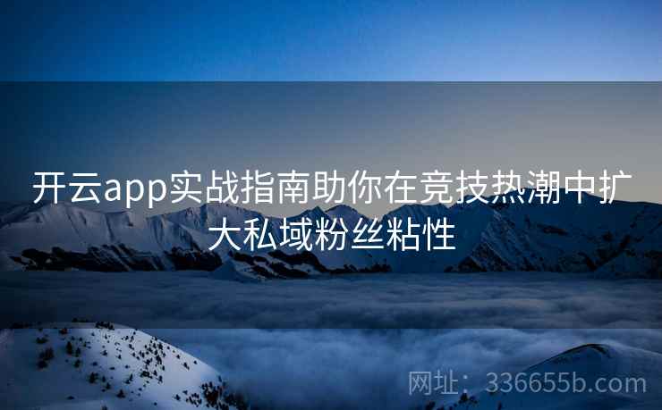 开云app实战指南助你在竞技热潮中扩大私域粉丝粘性